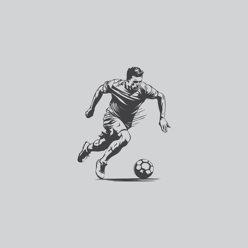 football player silhouette soccer sports game vector set design