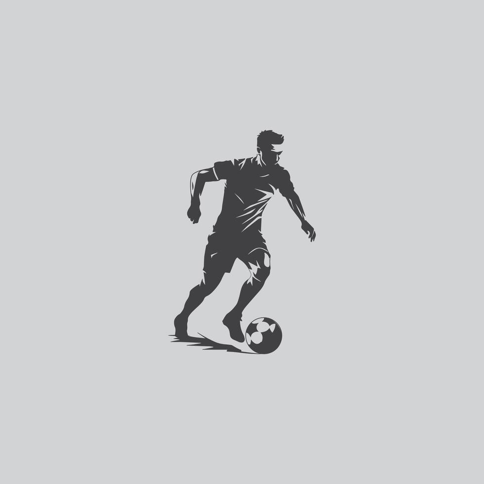 football player silhouette soccer sports game vector set design