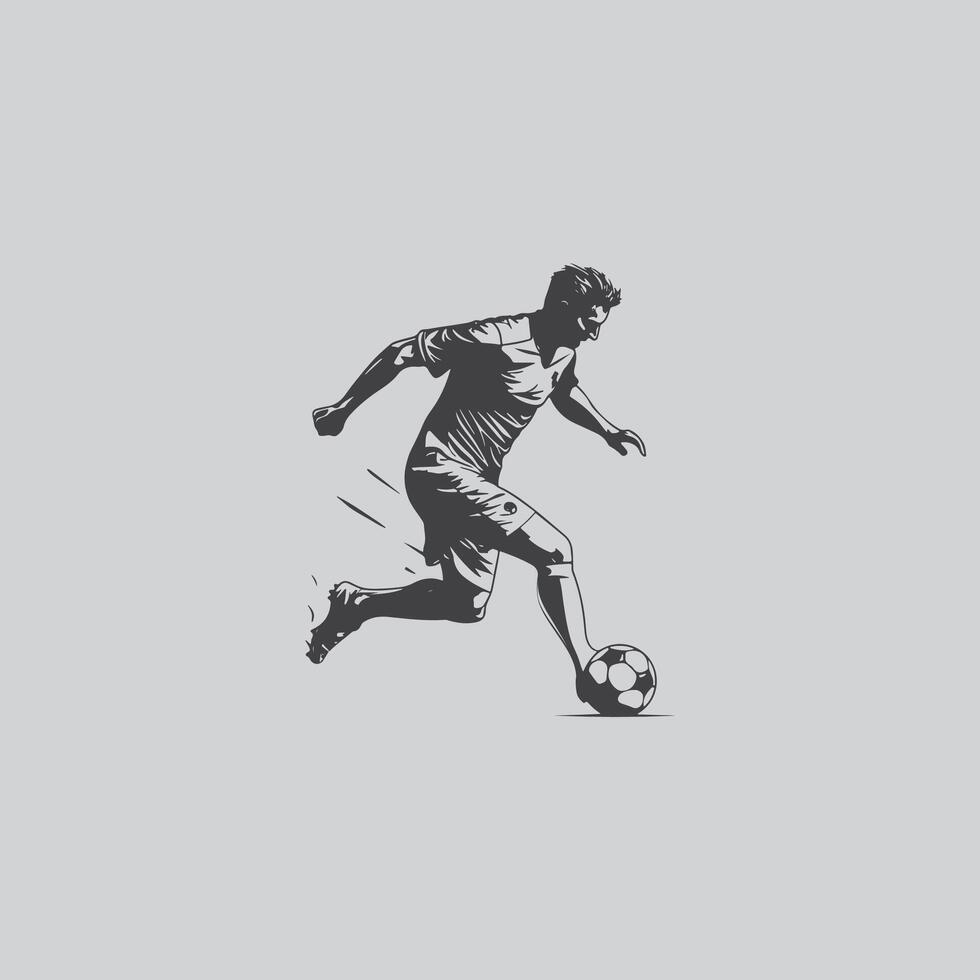 football player silhouette soccer sports game vector set design