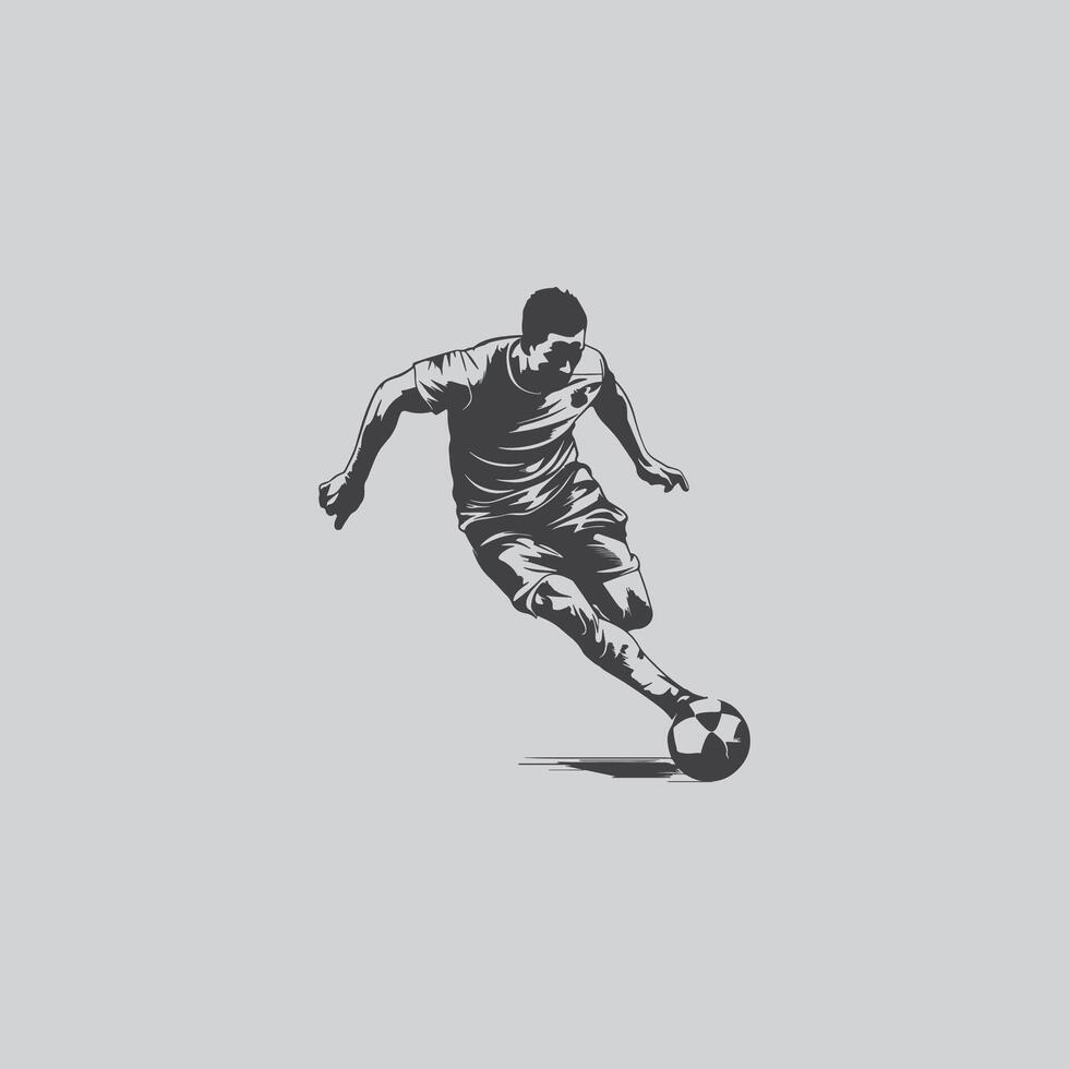 football player silhouette soccer sports game vector set design