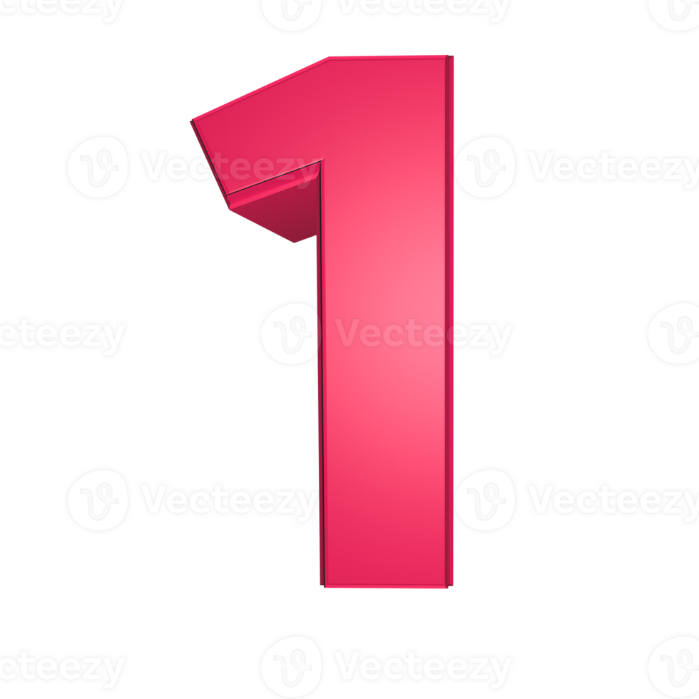 Number 1 3D render illustration 26150792 PNG