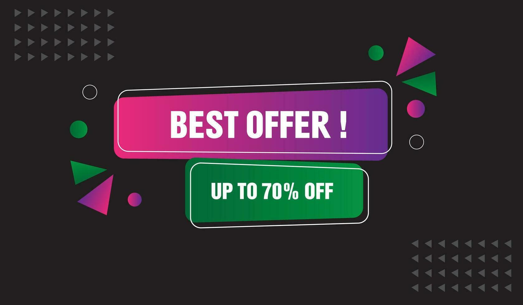 Best Offer Banner design with modern elements on black background vector