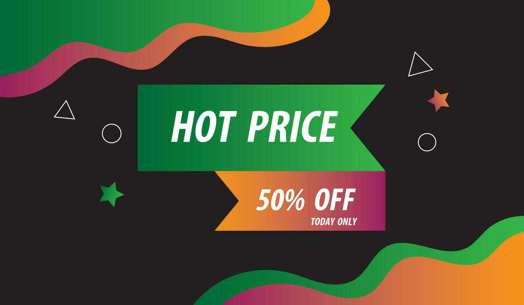 Hot Price Banner Design with stylish elements on black background vector