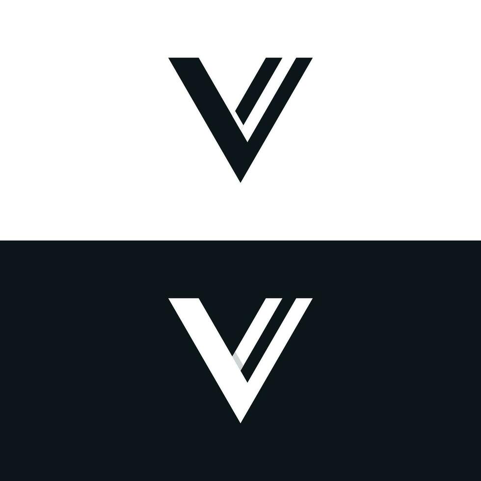 Initial V Minimal letter logo template design with modern and luxury geometric shape.Logo for business, brand, company,business card or identity and fashion. vector