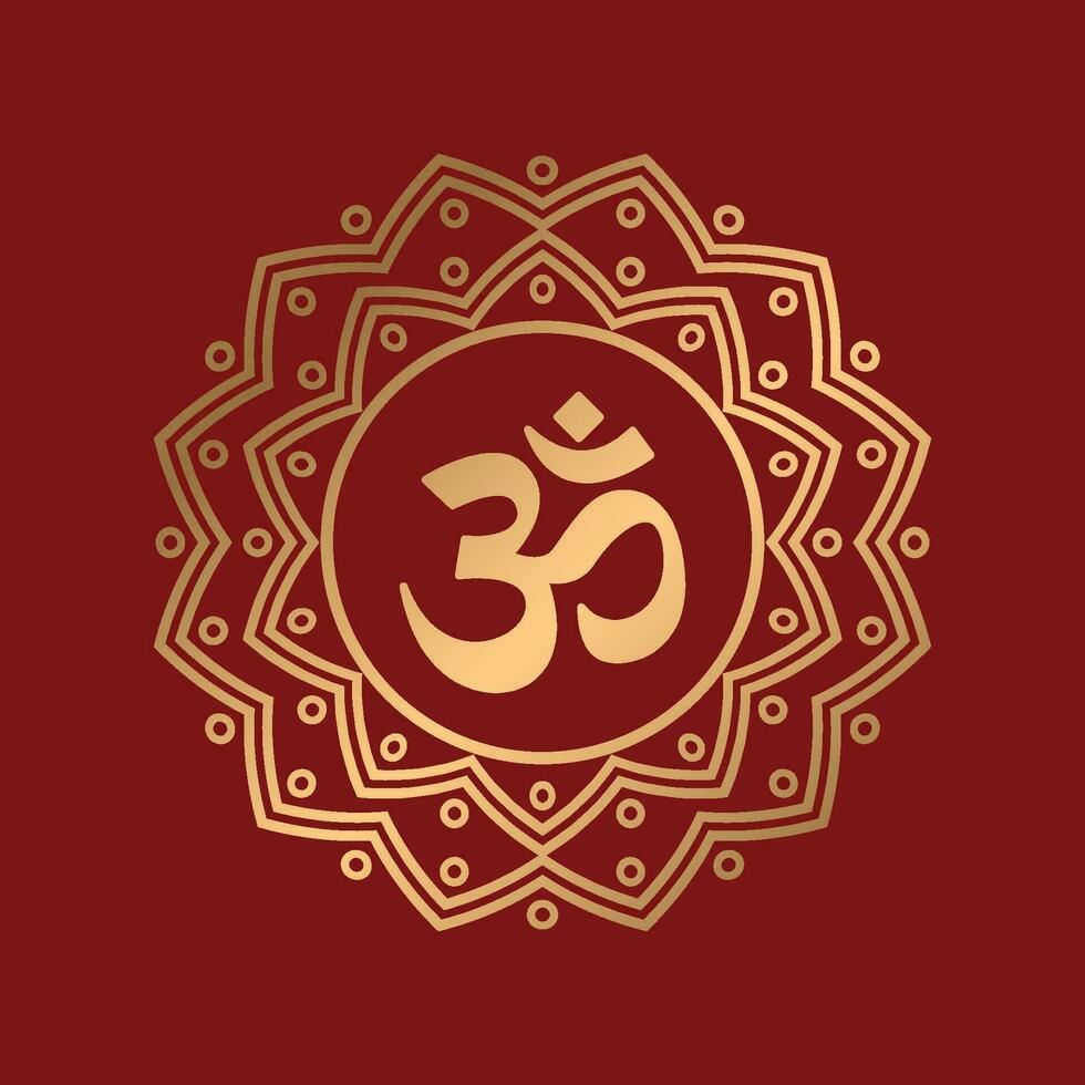 Mandala with Om Hindu Indian Symbol vector