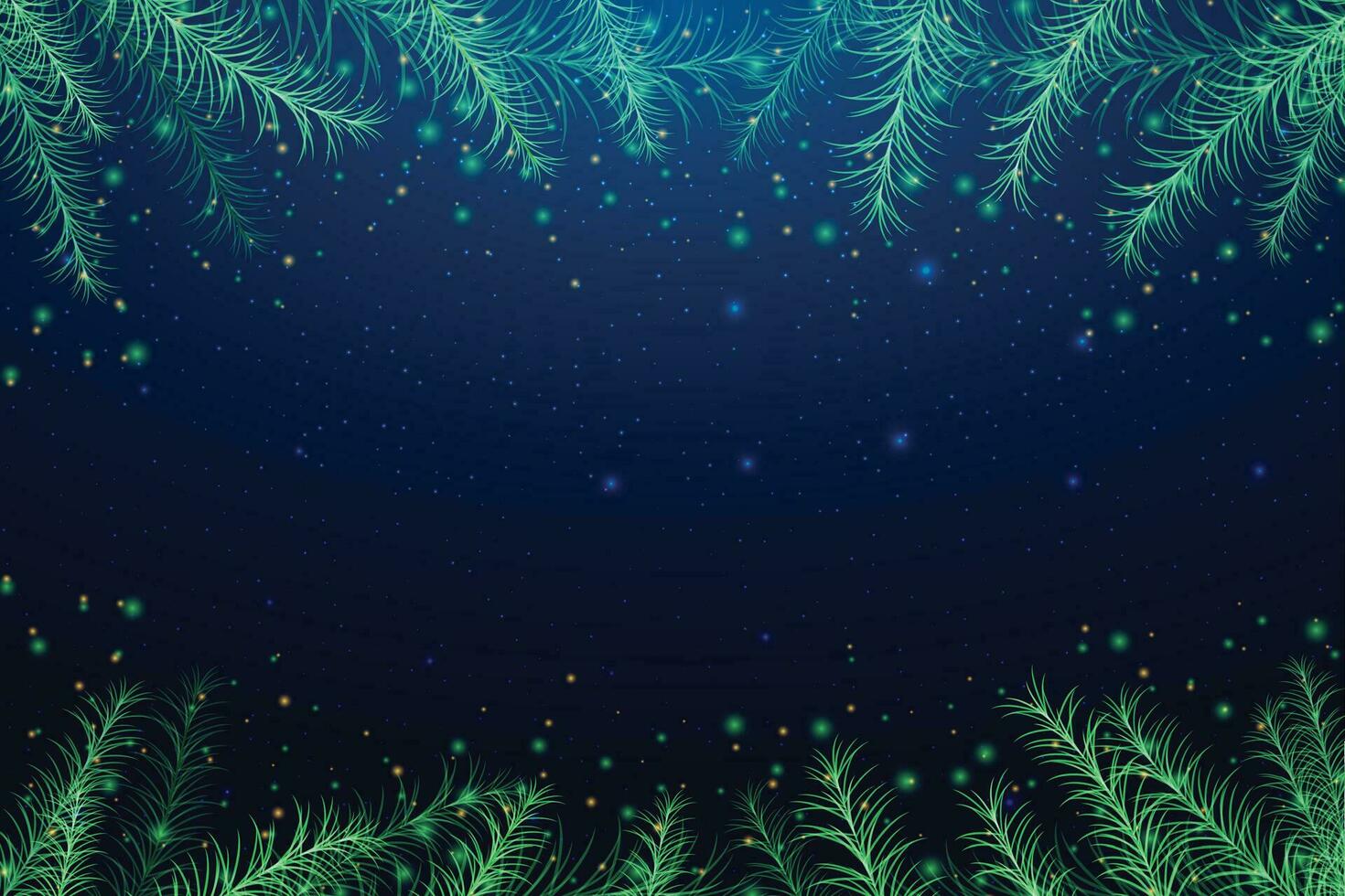 Christmas tree branches, low poly style. Banner for the concept of Christmas or New Year with a place for an inscription. Abstract modern vector illustration on blue background.
