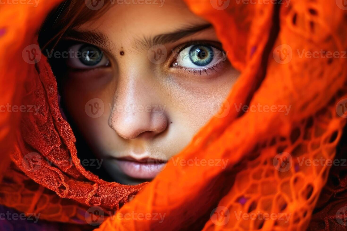 Mesmerizing people portrait created with technology. photo
