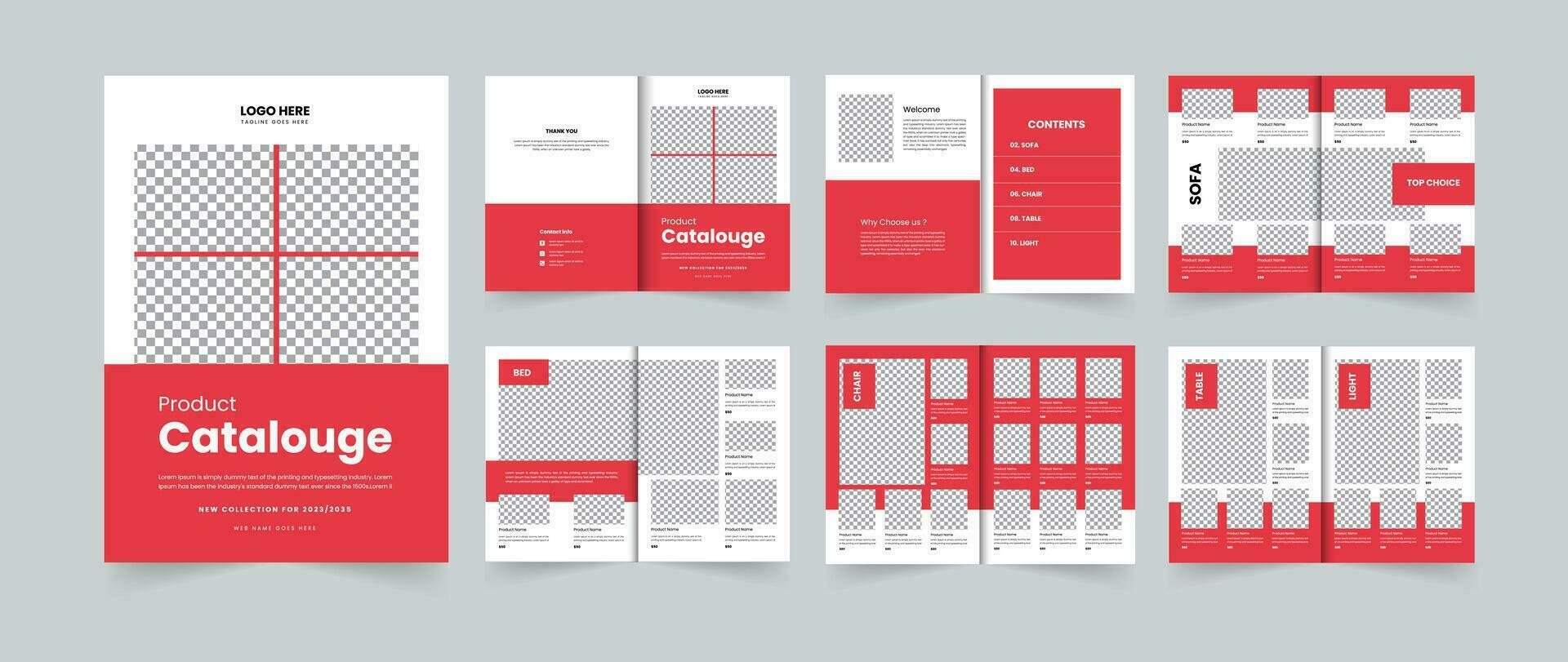 Modern Furniture product catalog design or furniture catalouge design template vector