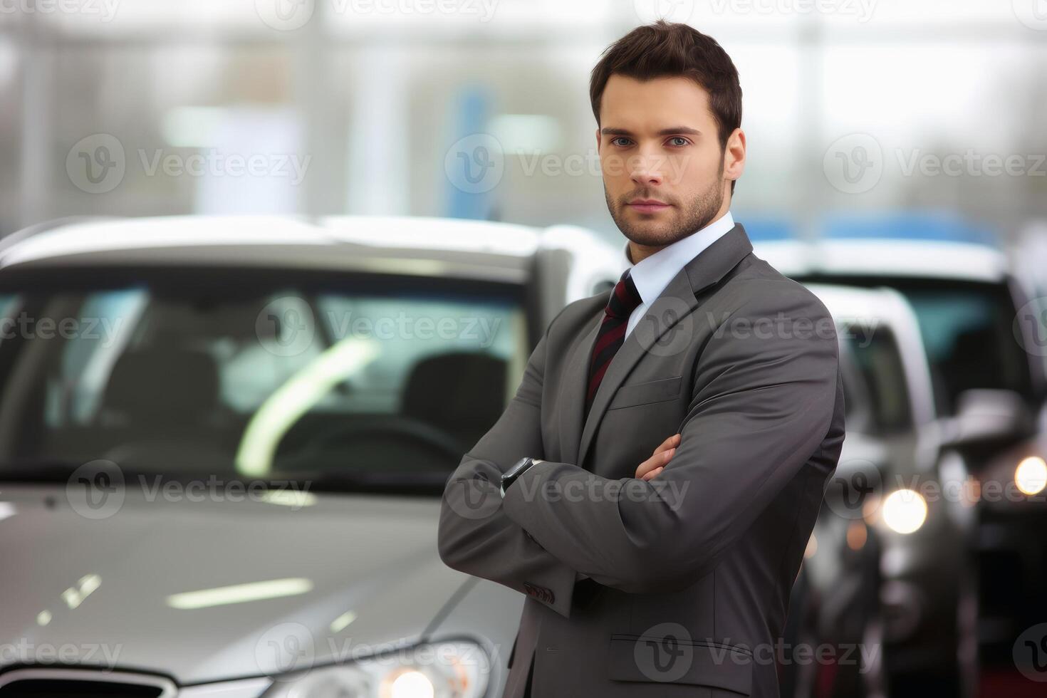A car salesman created with technology. photo