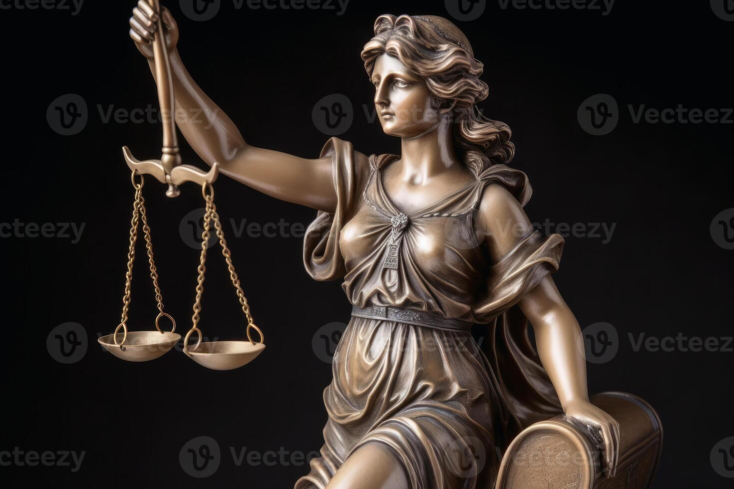 The scales of justicia created with technology. photo