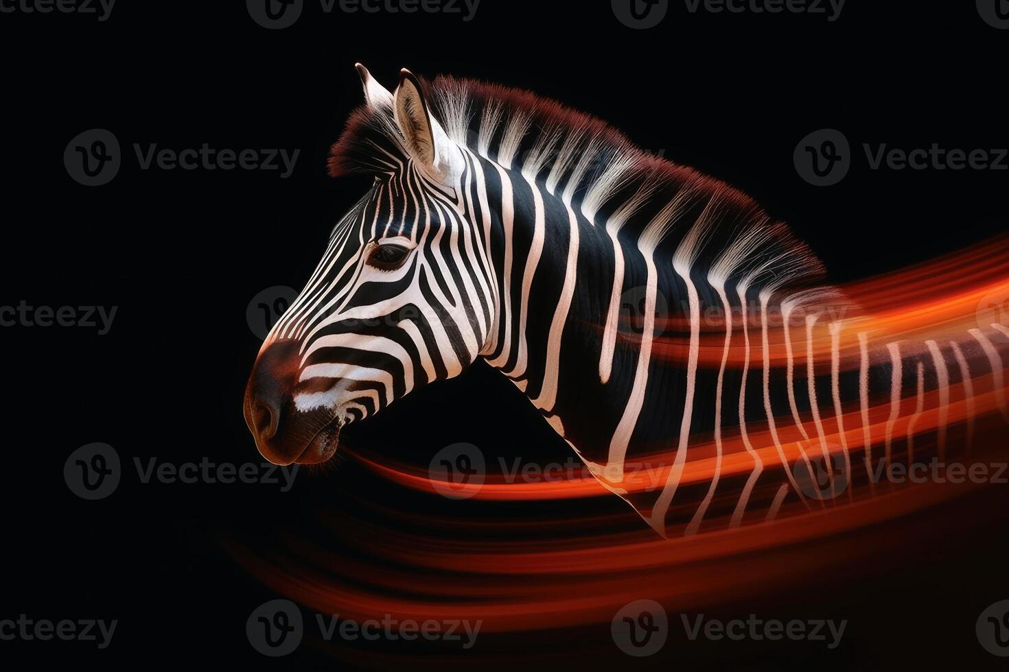 Close up portrait of mesmerizing Zebra photography created with technology photo