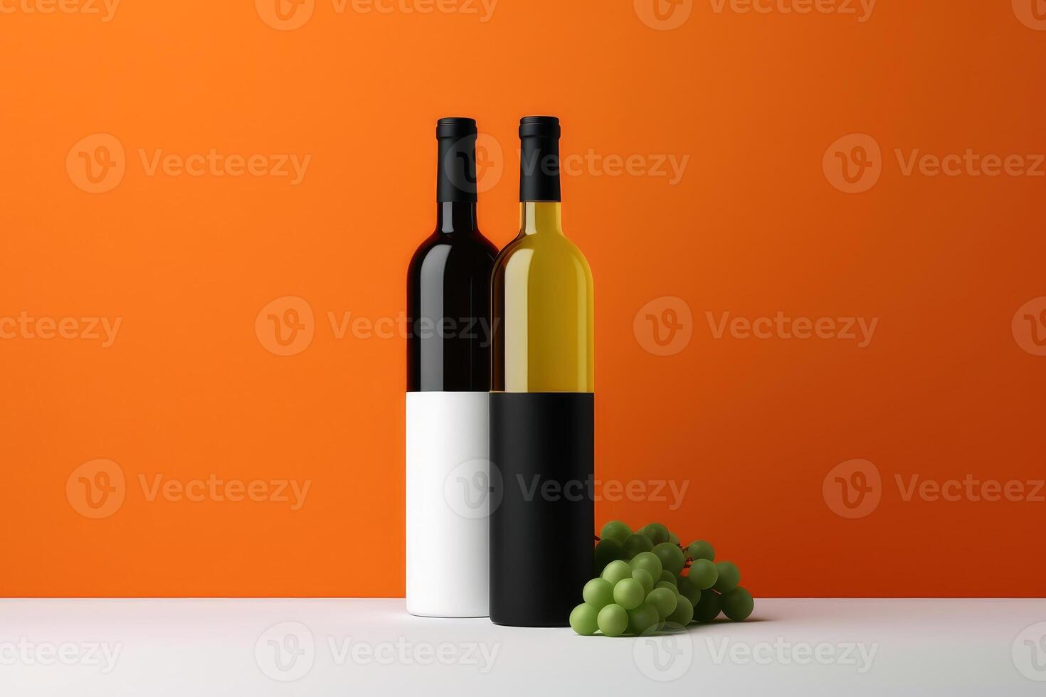 Wine concept of tasty wine in glasses and bottles created with technology. photo