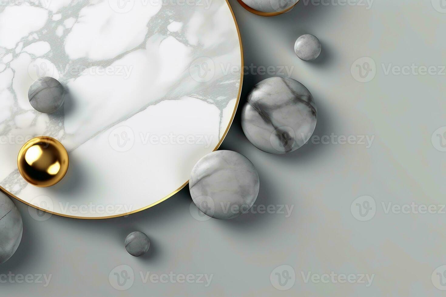 Marble surface texture with gold elements created with generative AI technology. photo