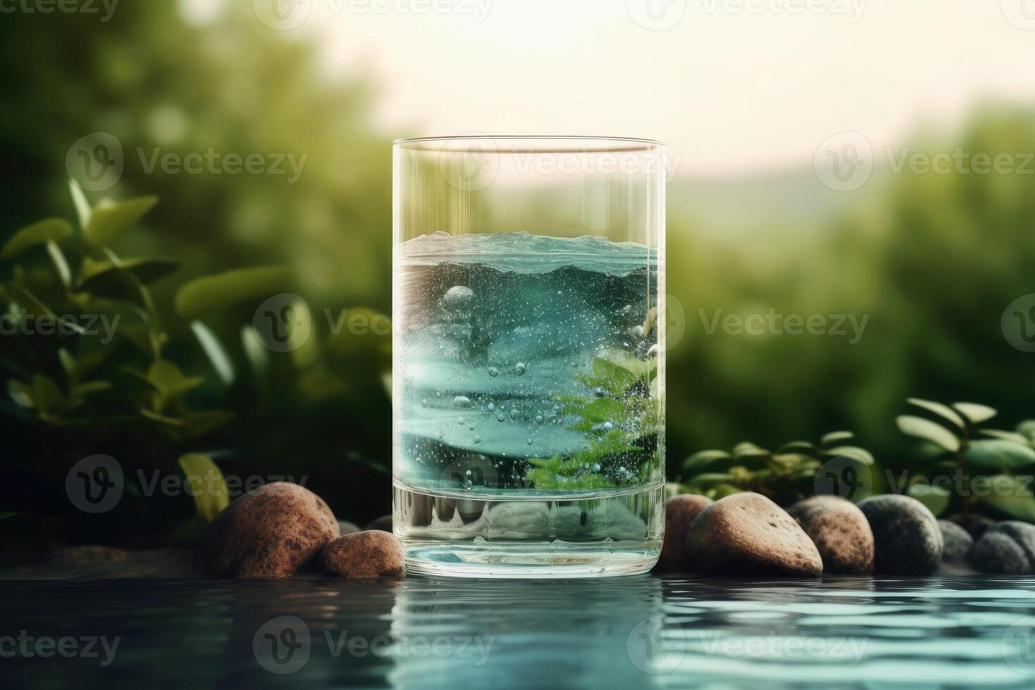 Clean water concept created with technology. photo