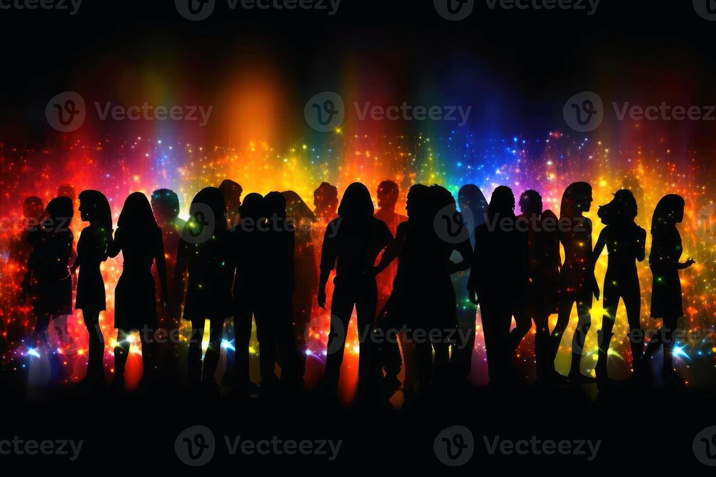 Nightlife in a disco concept created with technology. photo