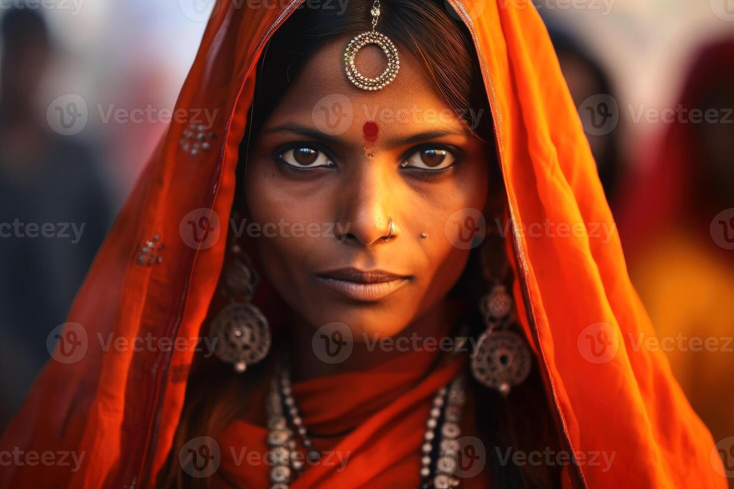 An indian woman portrait created with technology. photo
