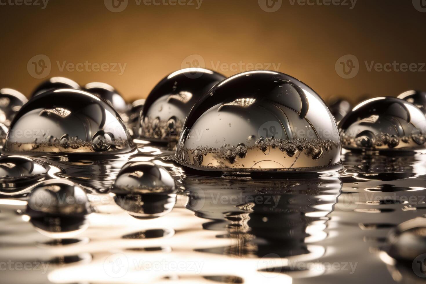 Surface of liquid mercury created with technology. photo