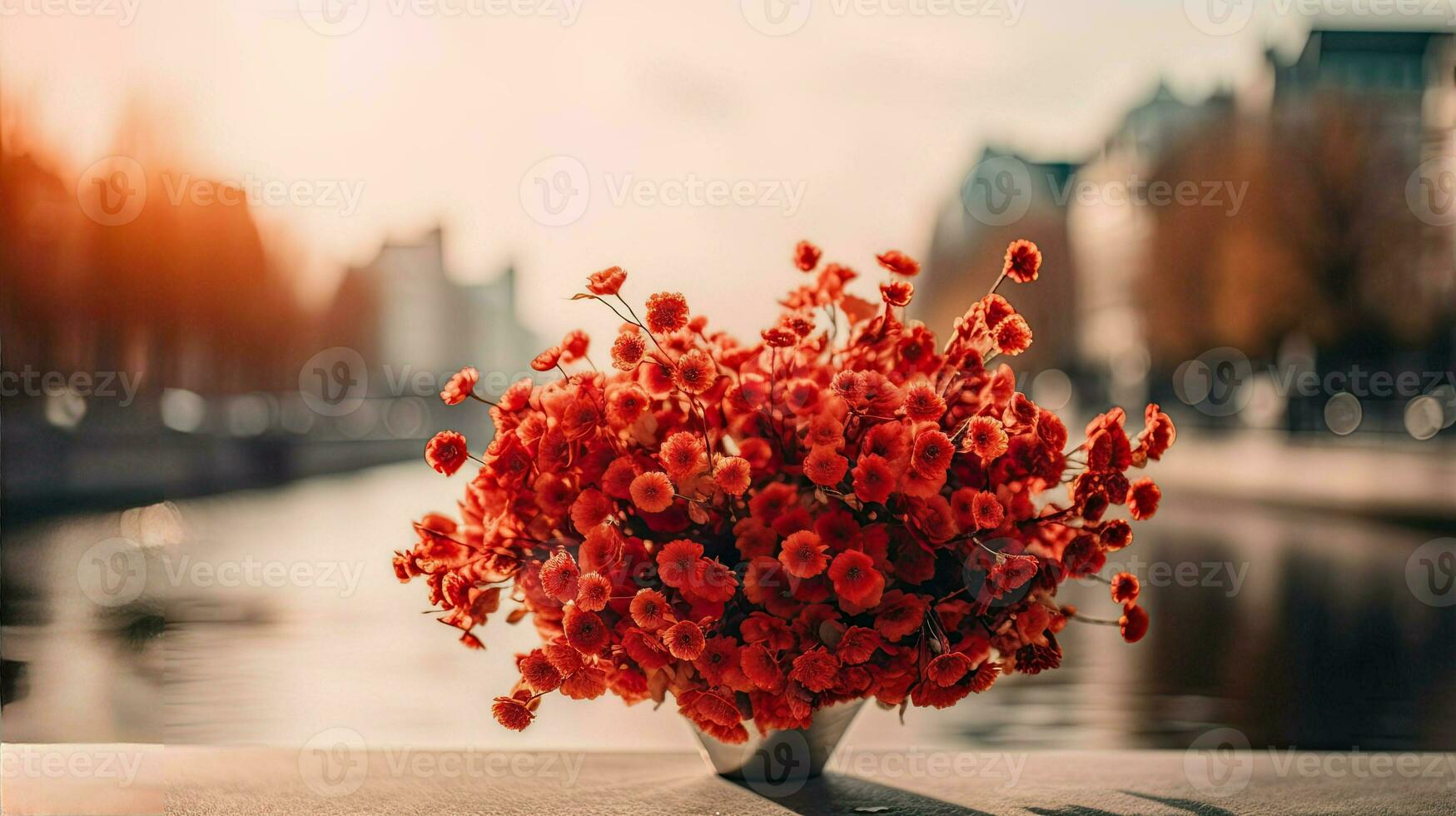 Flowers in a vase, beautiful scenery photo
