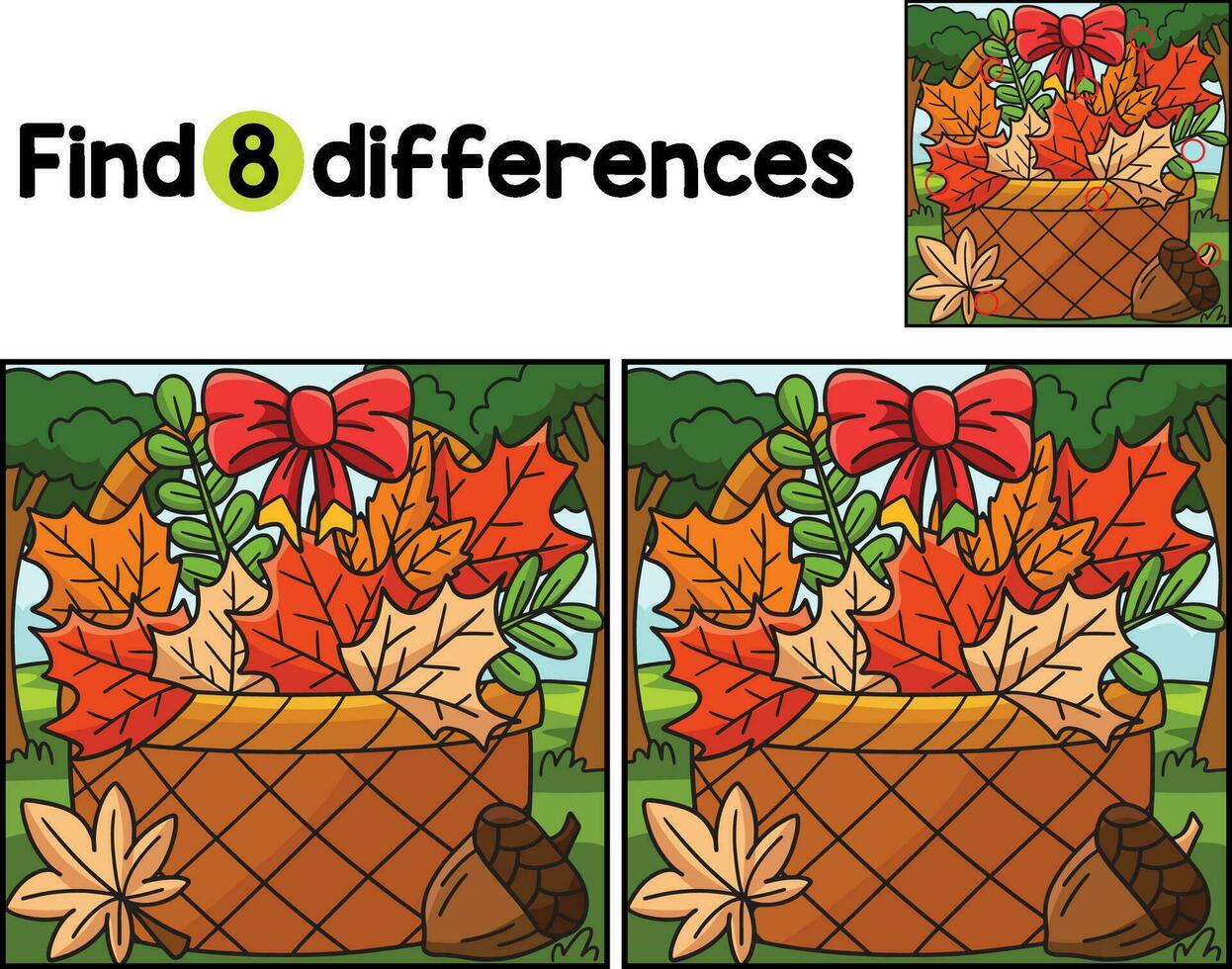 acción de gracias otoño hojas encontrar el diferencias vector