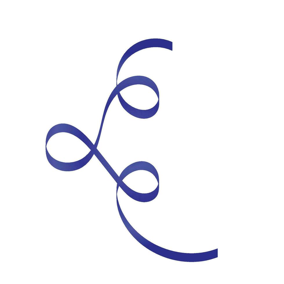 Spiral Blue Ribbon vector