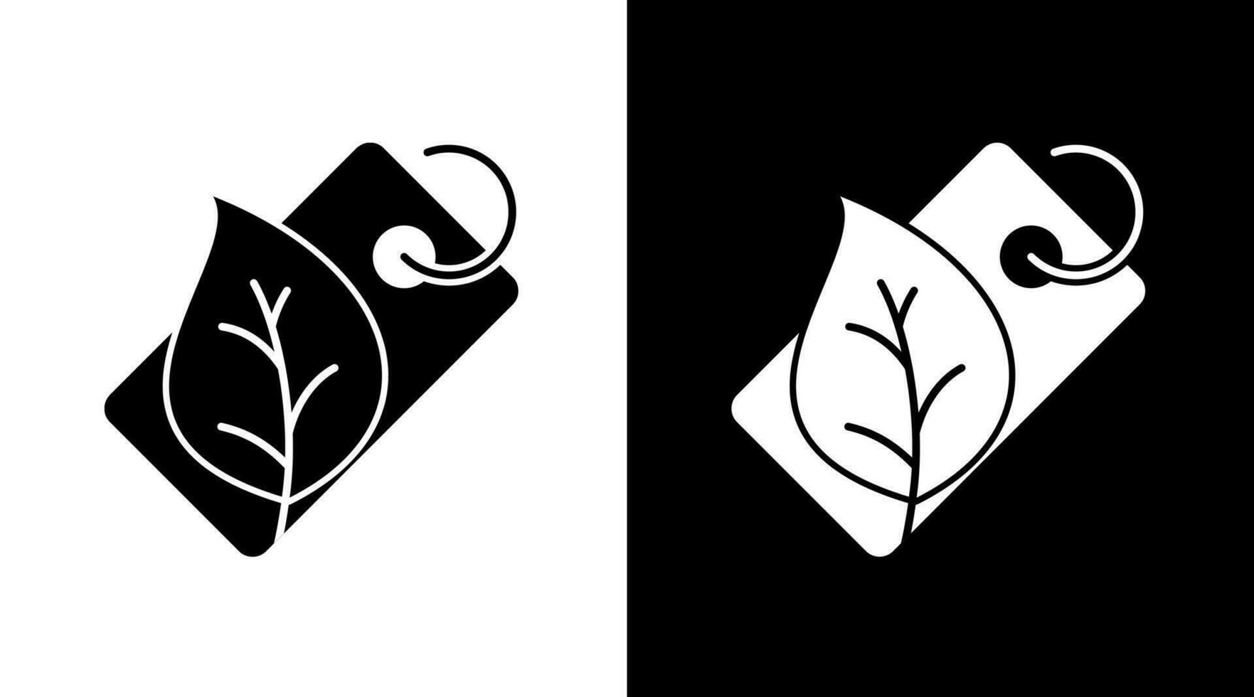 Eco Paper Price Tag Nature Black and white Icon Design vector