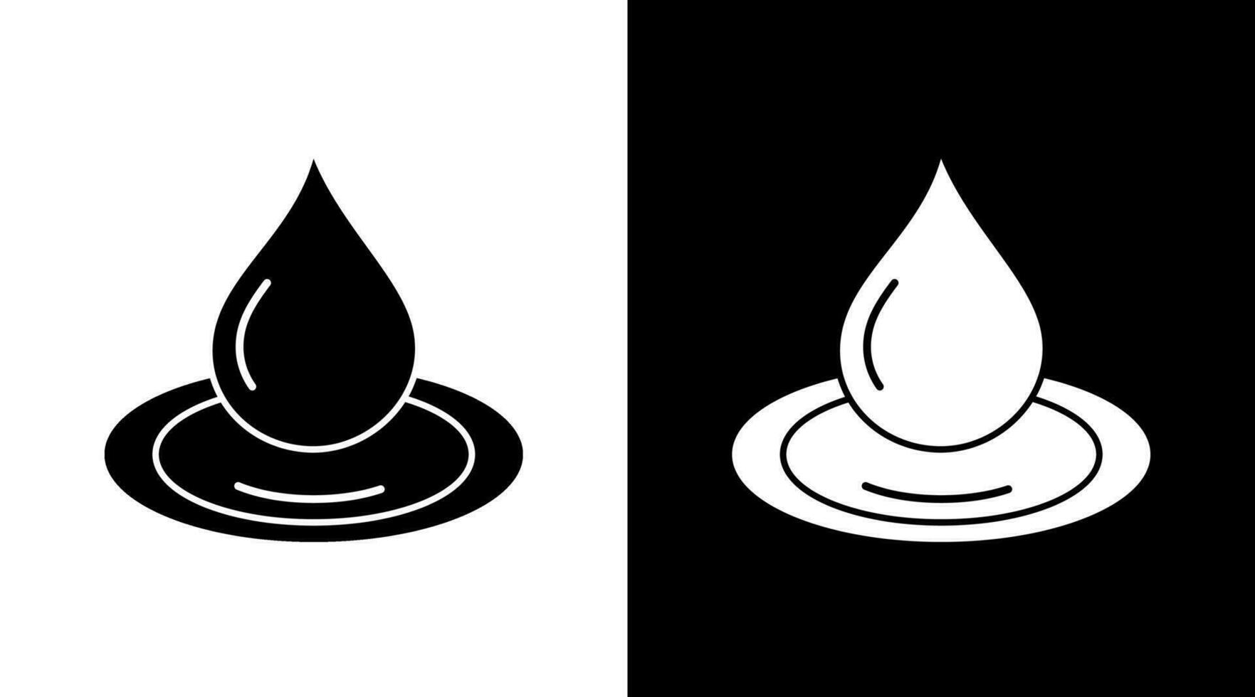 agua soltar gotita eco naturaleza negro y blanco icono diseño vector