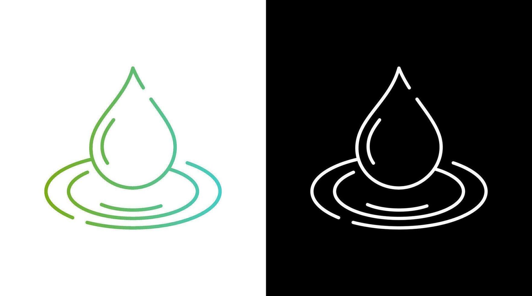 Water Drop Droplet Gradient Black and white Icon Design vector