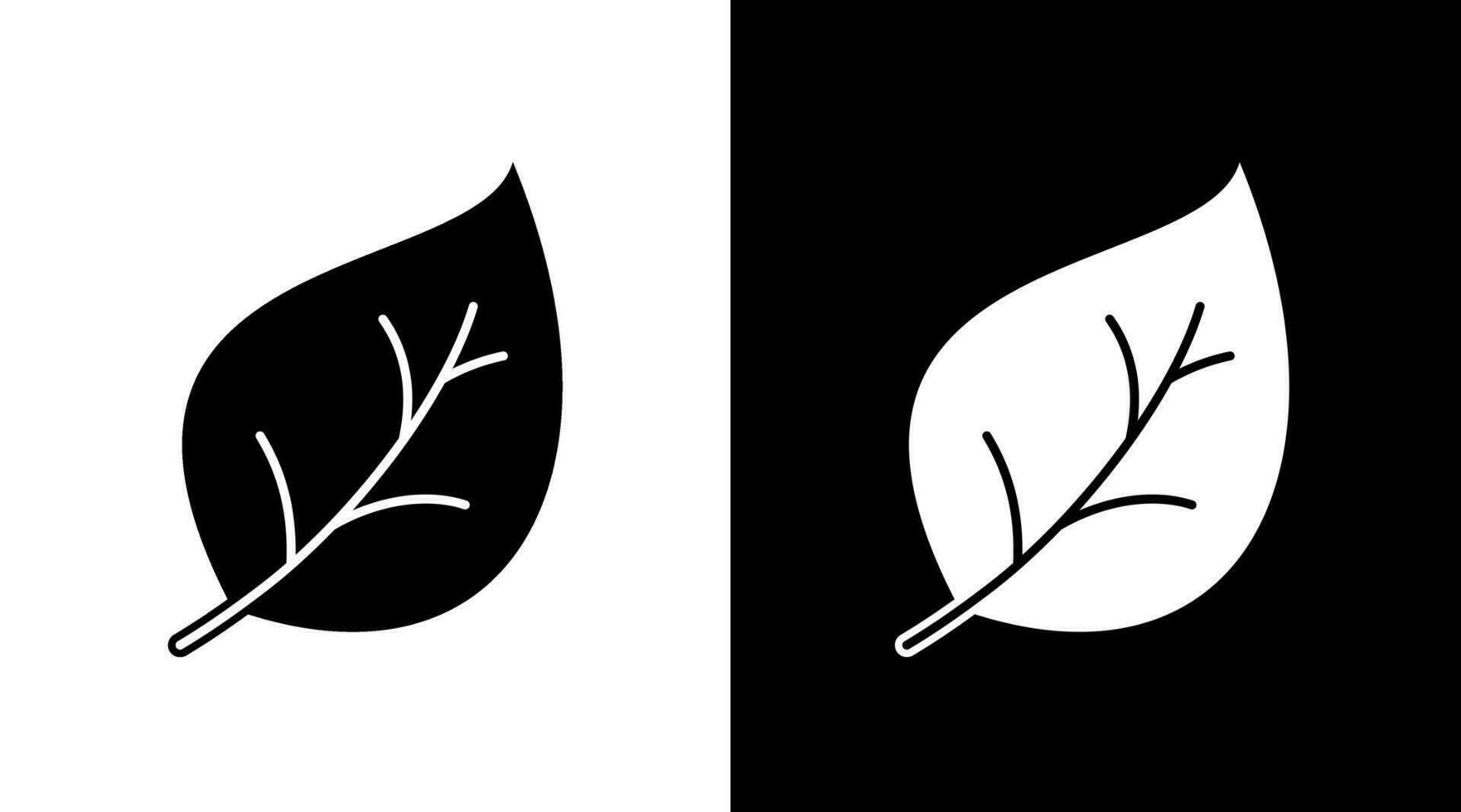 Leaf Eco Nature Black and white Icon Design vector