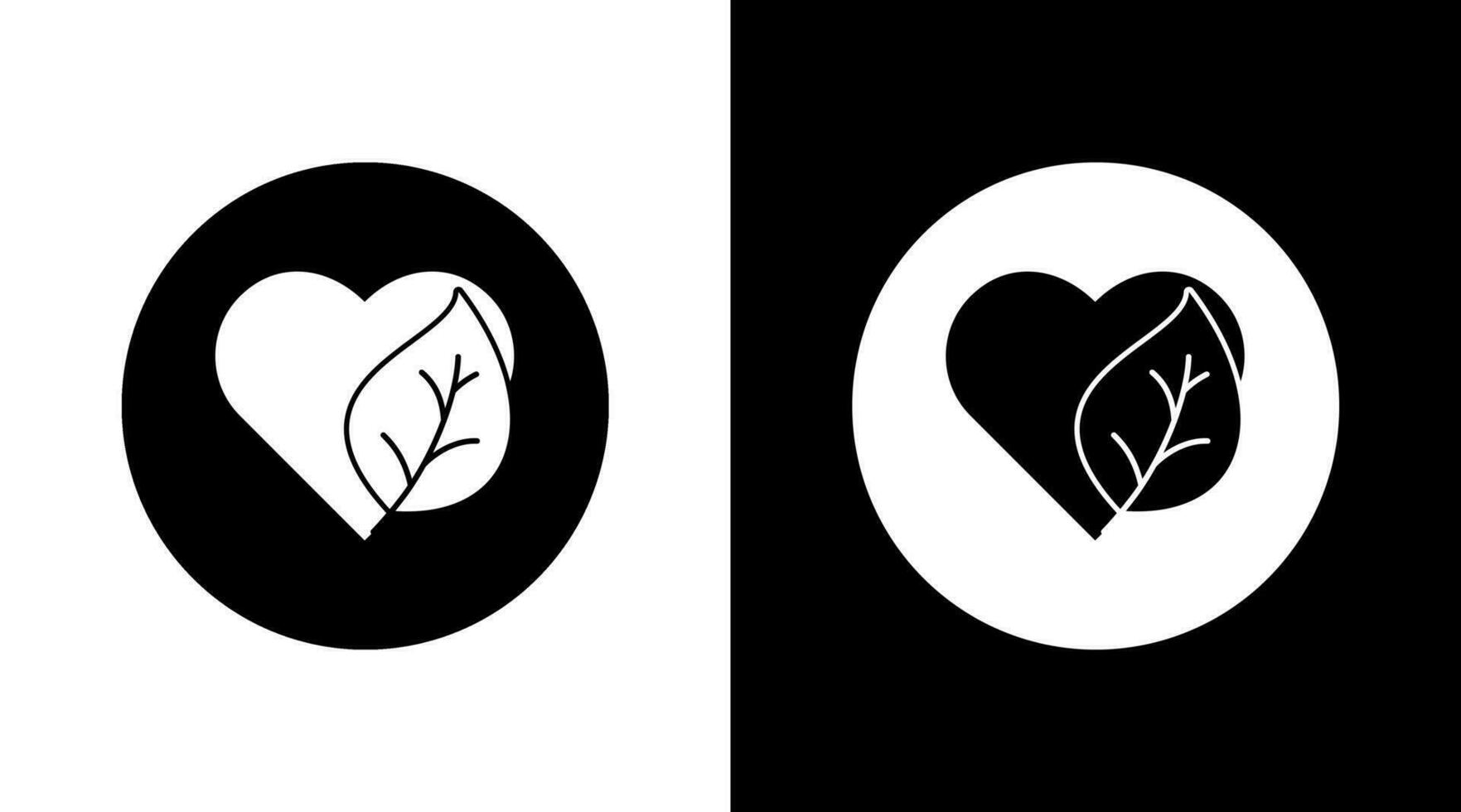 Love Green Eco Icon Design Black and white vector