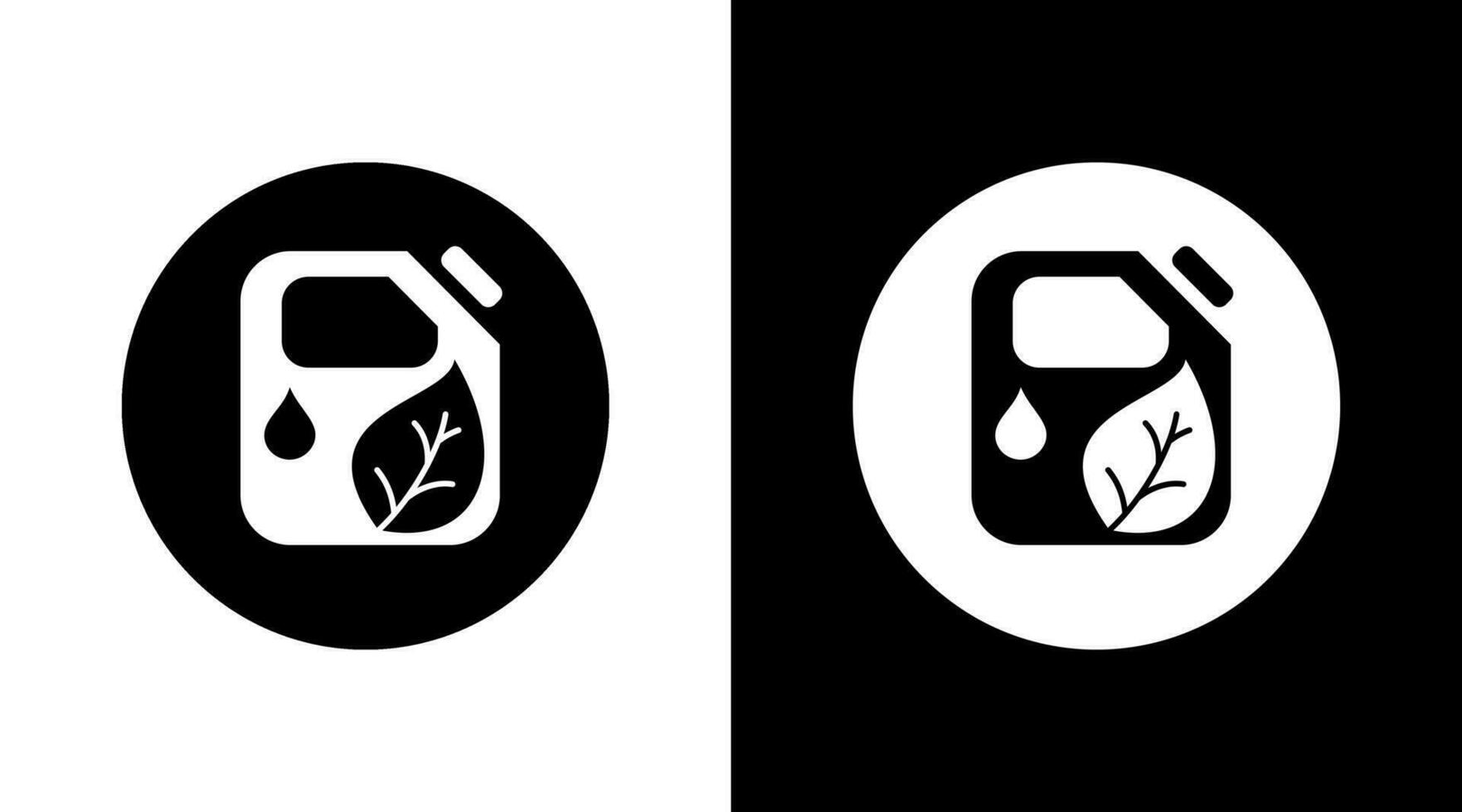 green eco oil fuel energy Icon Design Black and white vector