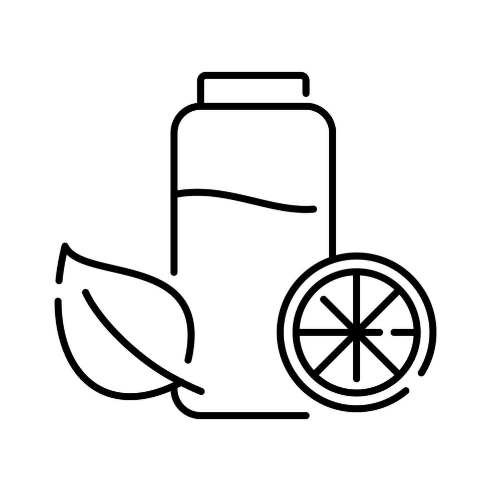 Lemon Lime Water Bottle Nature Environment Isolated Outline Icon Design vector