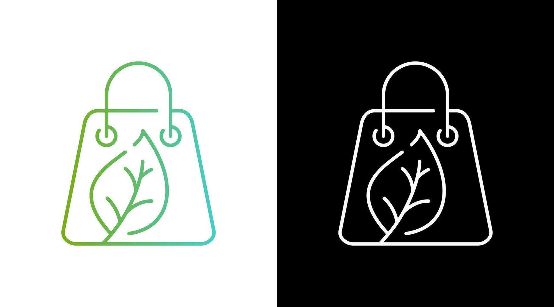 Eco Paper Bag Store Gradient Black and white Icon Design vector