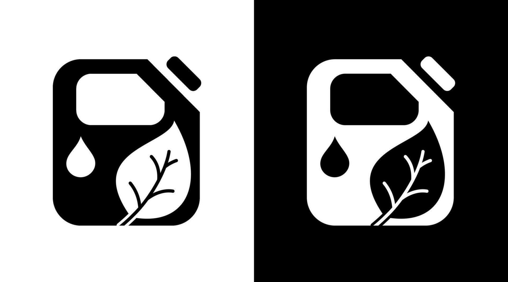 Eco Power Gas Oil Petrol Nature Black and white Icon Design vector