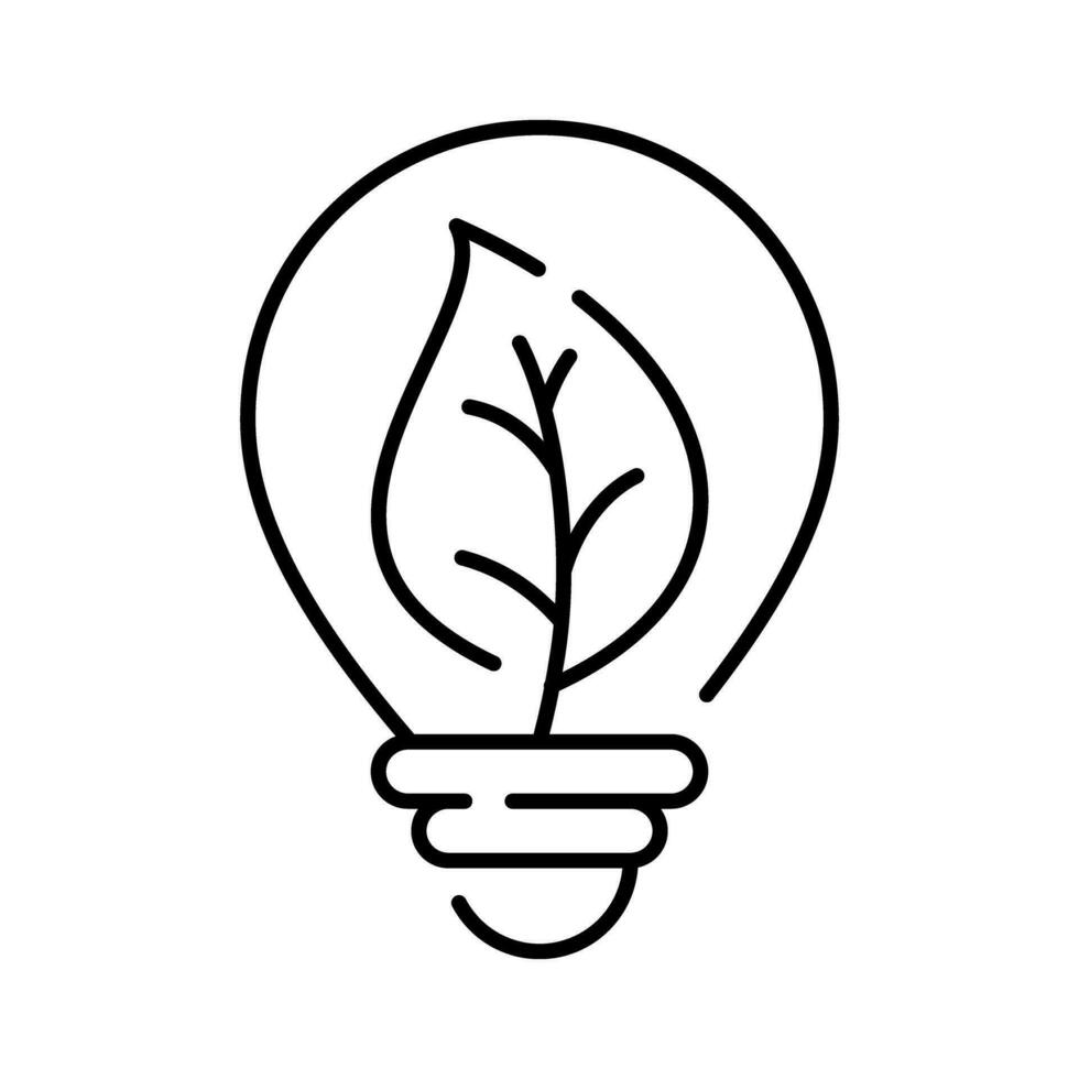 Lightbulb Lamp Nature Environment Isolated Outline Icon Design vector