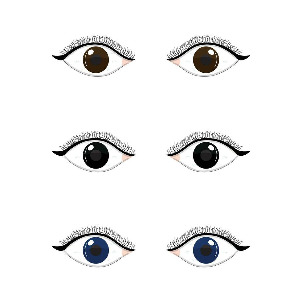 Eyes Set With Three Different Eye Color Free Vector