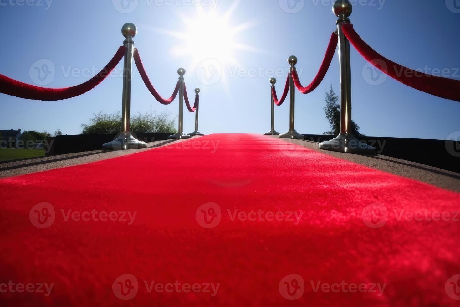 Red carpet low angle view created with technology. photo