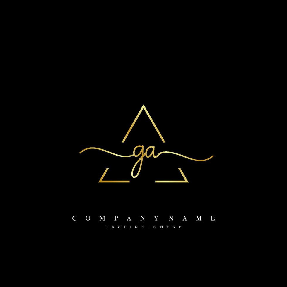 GA Initial handwriting minimalist geometric logo template vector