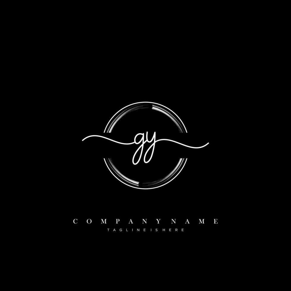 GY Initial handwriting minimalist geometric logo template vector