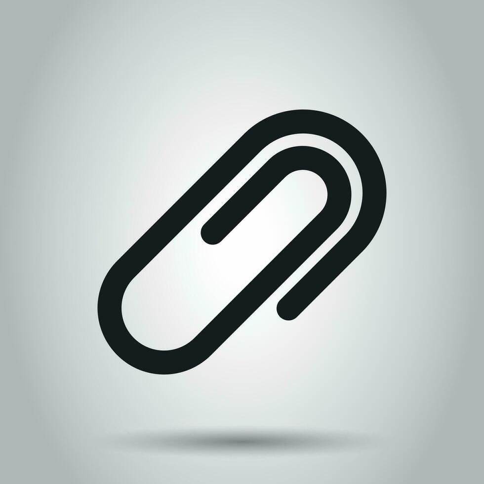 Paper clip attachment vector icon. Paperclip illustration pictogram. Attach file business document.