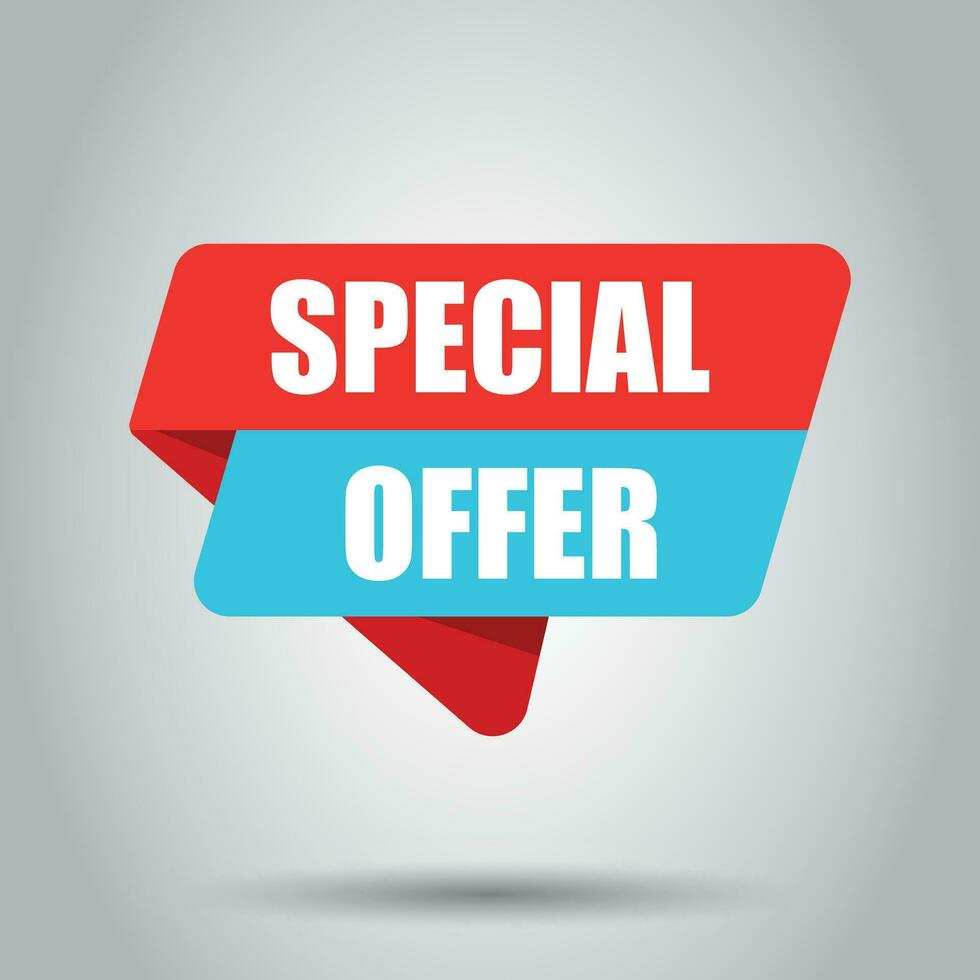 Special offer banner badge icon. Vector illustration. Business concept special offer pictogram.