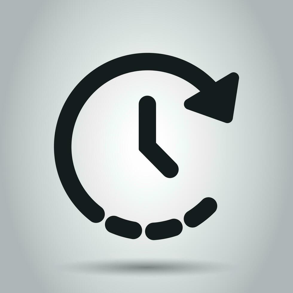 Clock time icon in flat style. Vector illustration. Business concept clock timer pictogram.