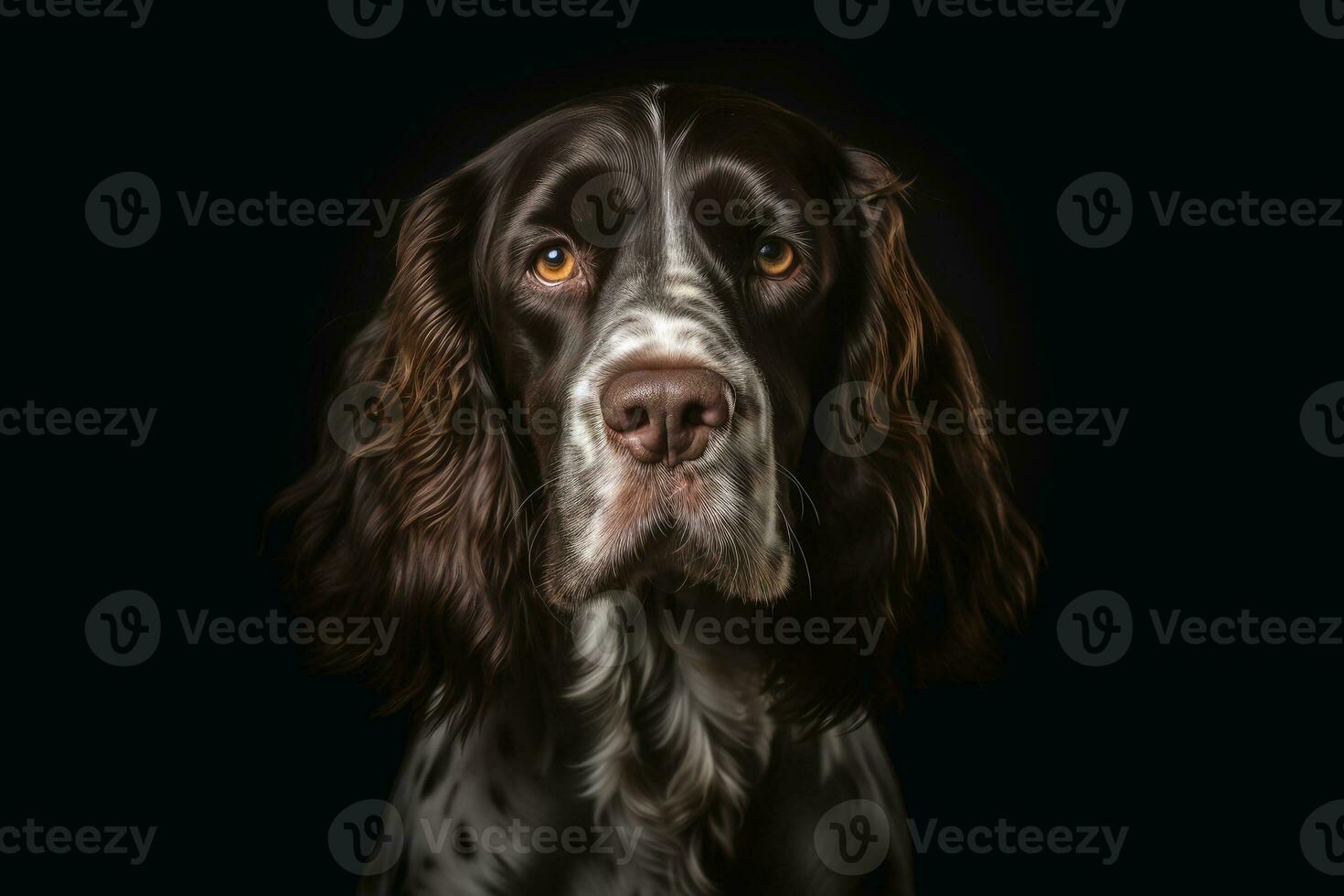 Portrait of a cute english cocker spaniel dog created with generative AI technology. photo