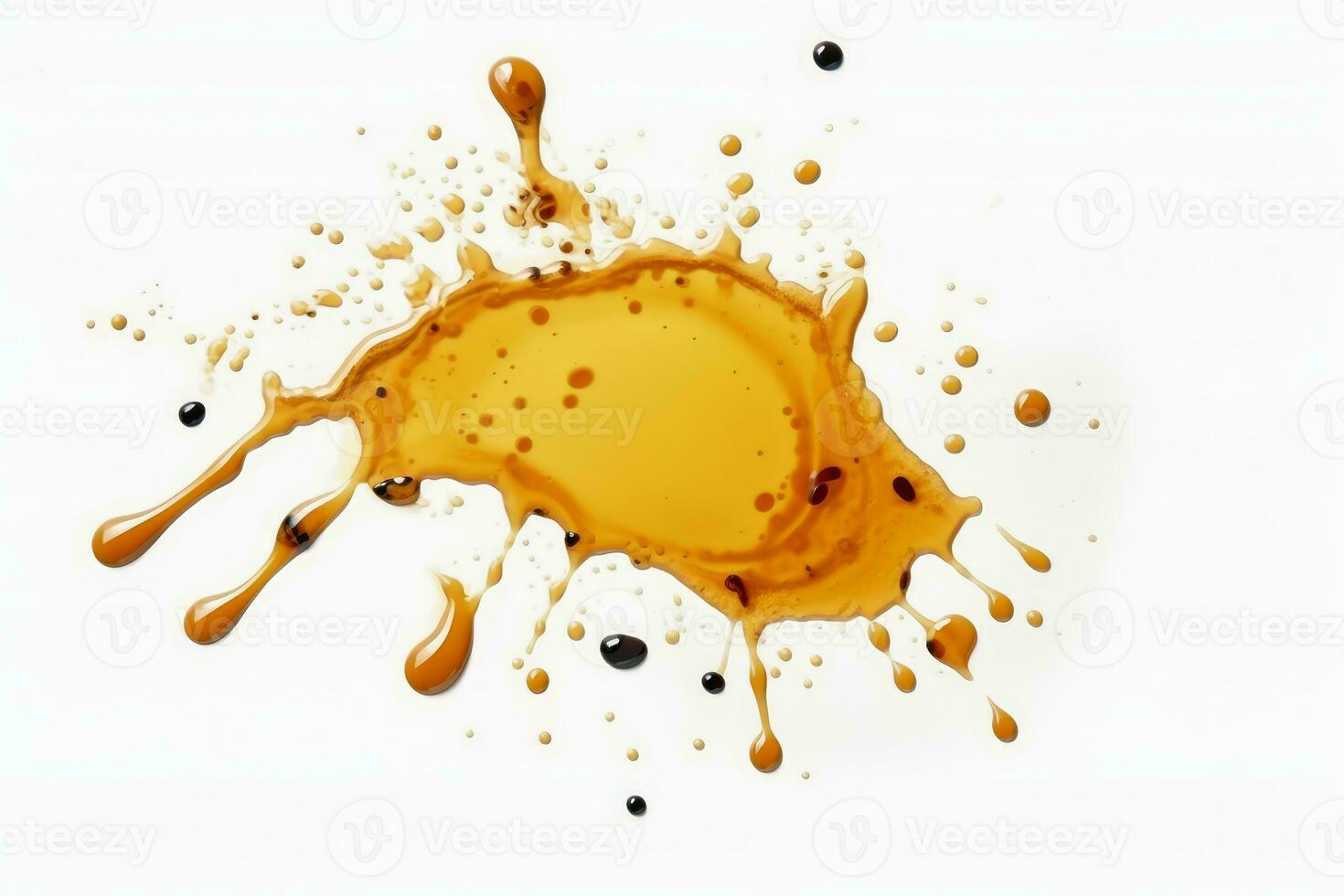 Coffee stains and splashes on a white background. photo