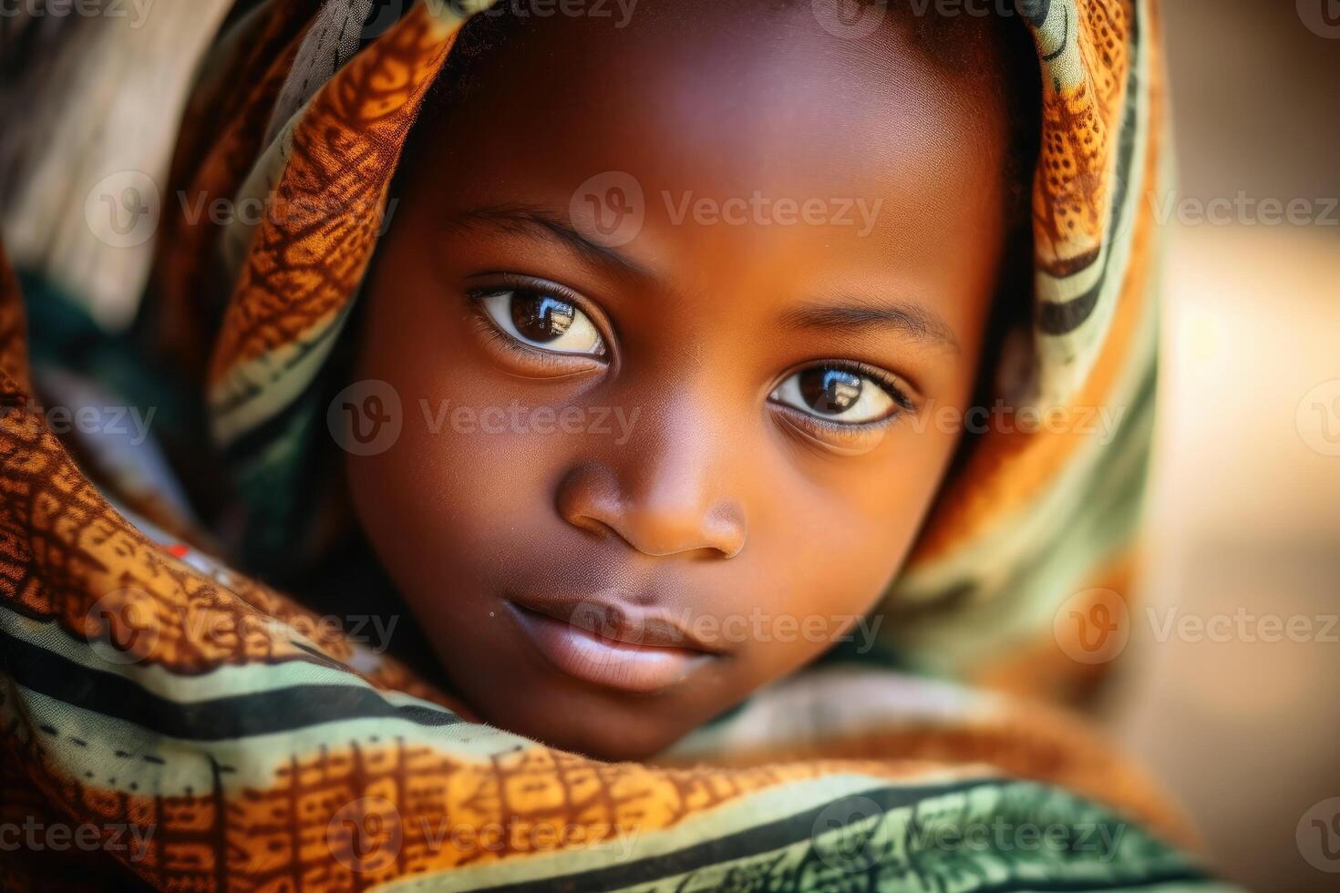 An african child portrait created with technology. photo