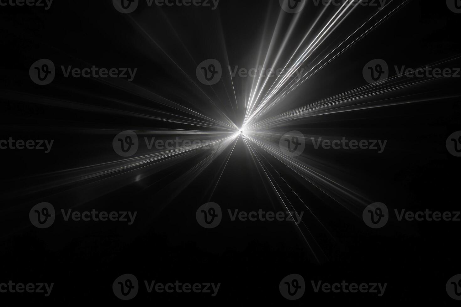 Lens flare on black background created with generative AI technology. photo