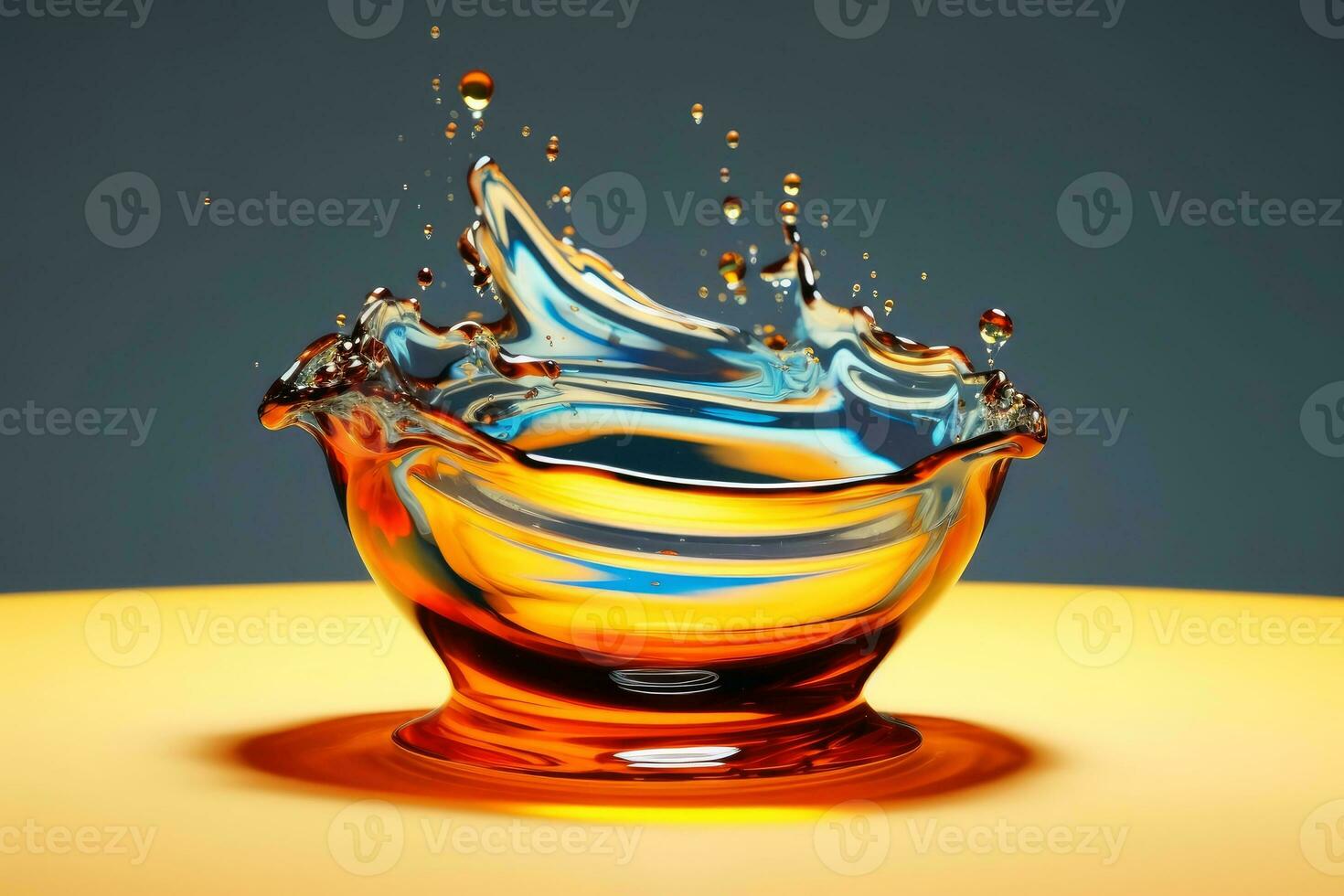 A liquid splashing artwork in beautiful colors created with generative AI technology. photo