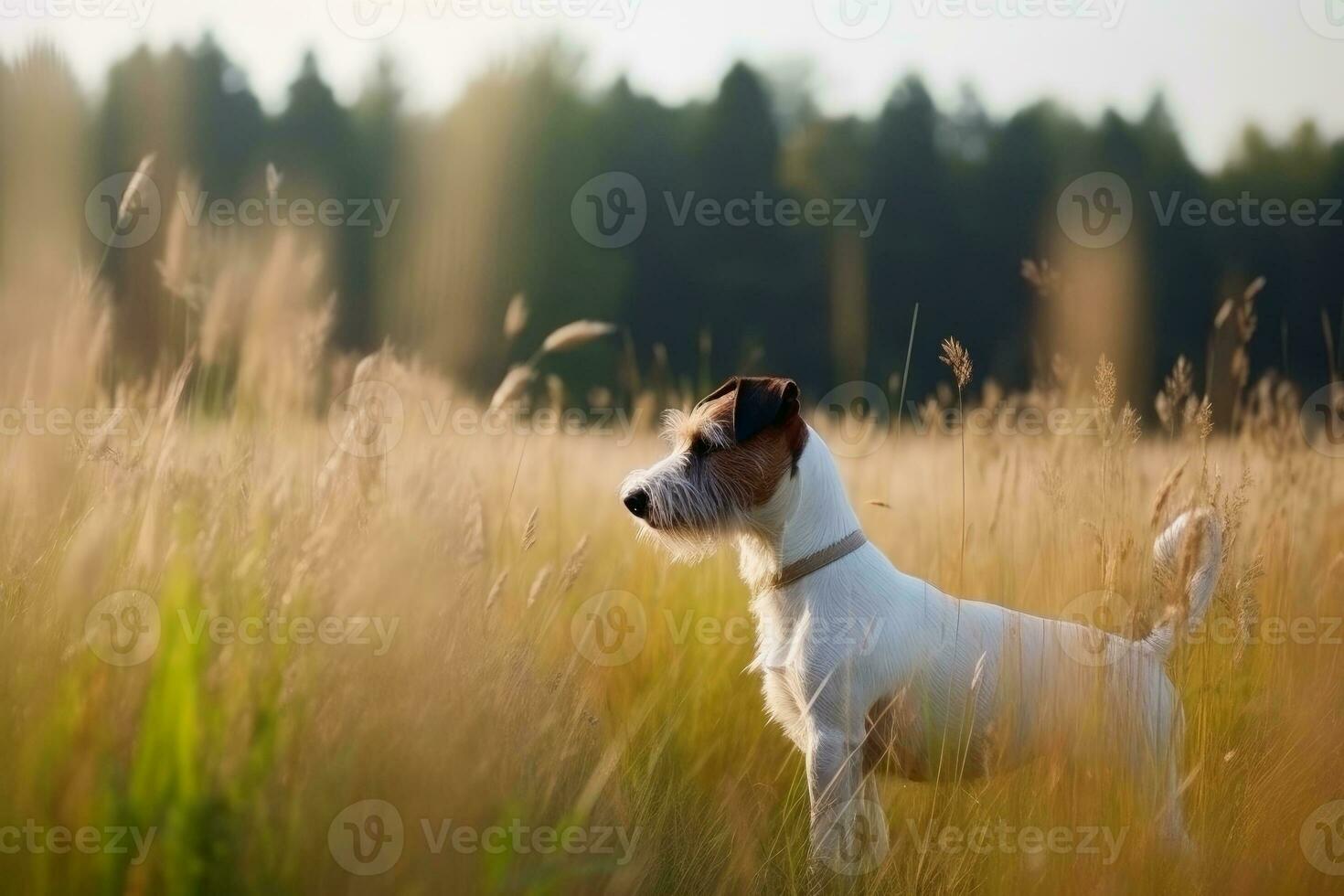 Portrait of a cute Jack Russel terrier do created with generative AI technology. photo