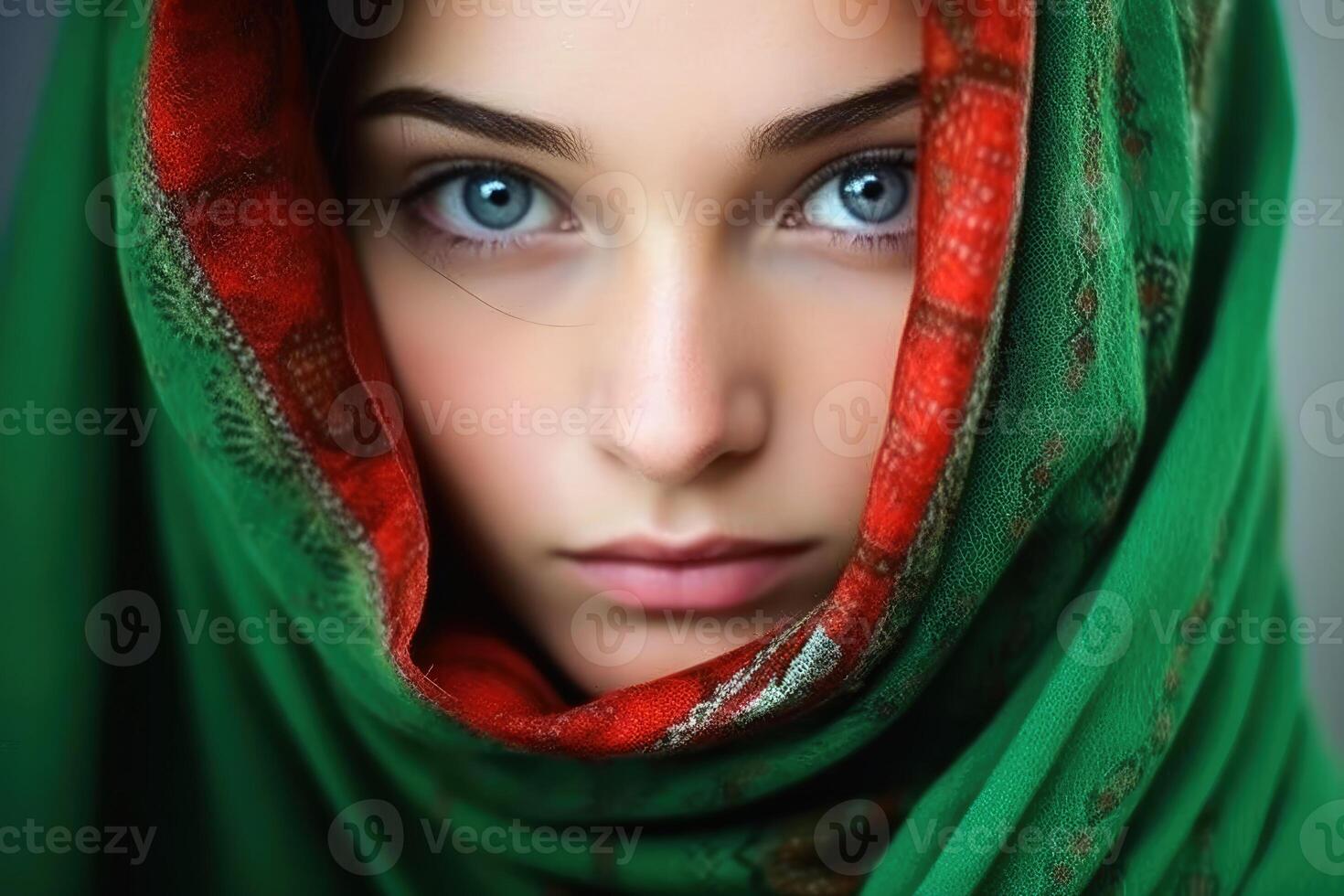 Mesmerizing people portrait created with technology. photo