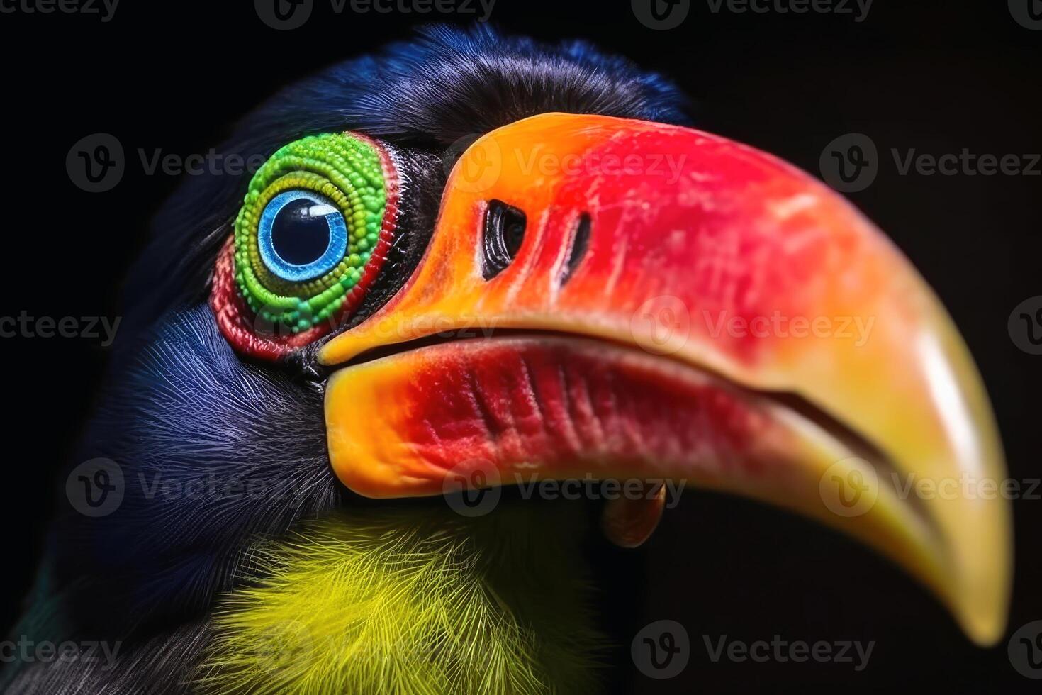 Mesmerizing bird portrait photography created with generative AI technology. photo