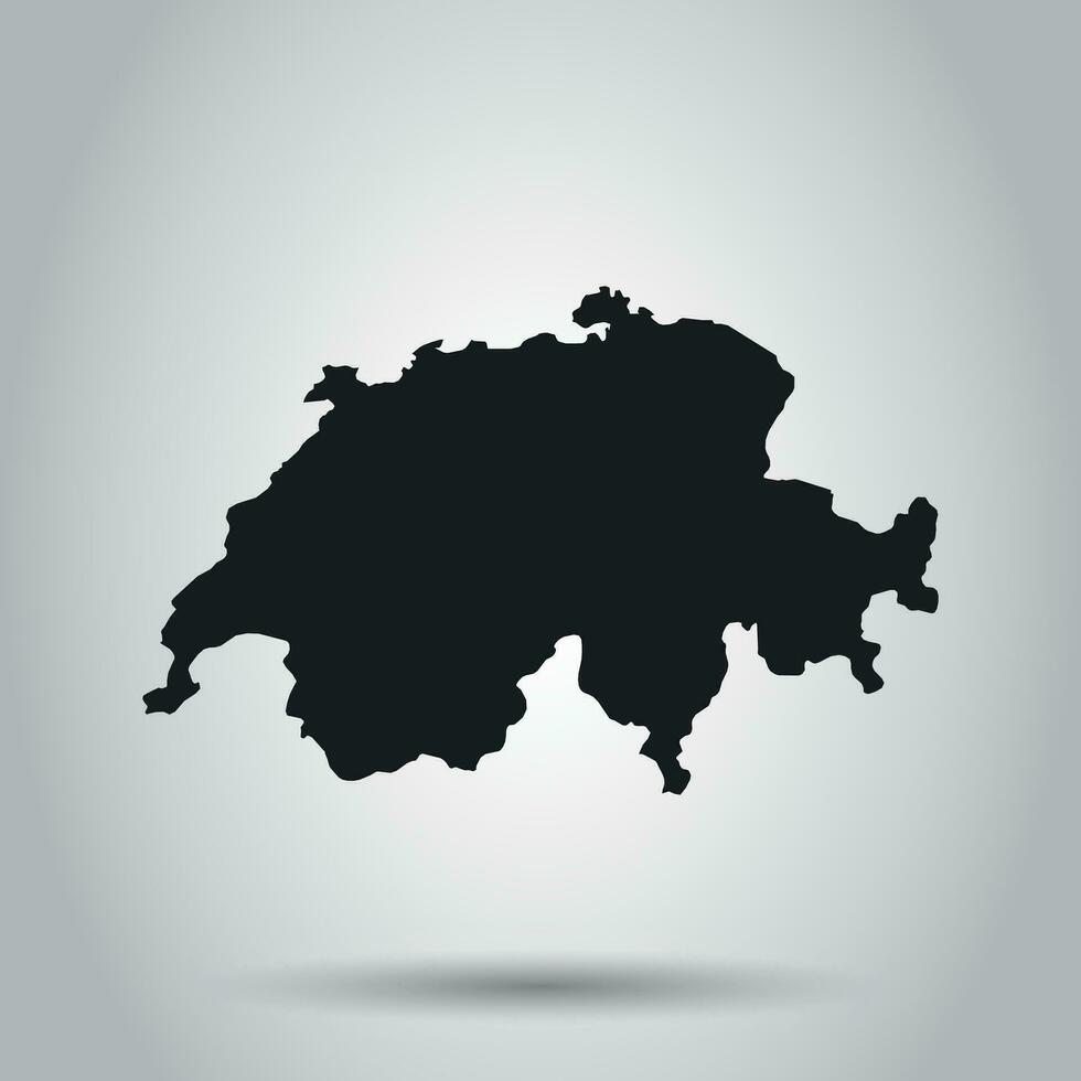 Suiza vector mapa. negro icono en blanco antecedentes.